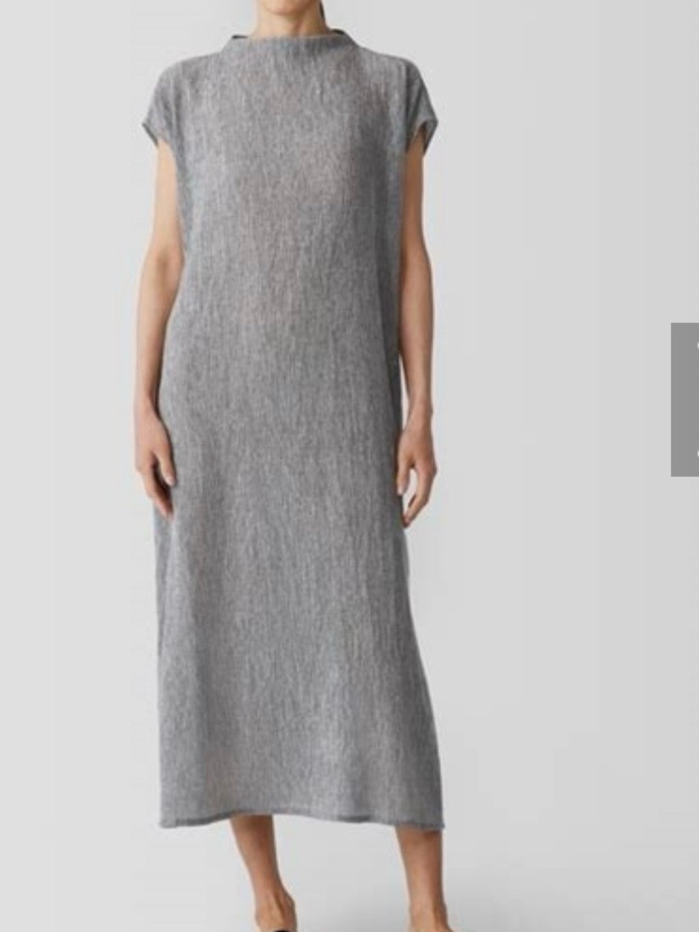 Eileen Fisher Heather Gray Sleeveless Midi Shift Dress